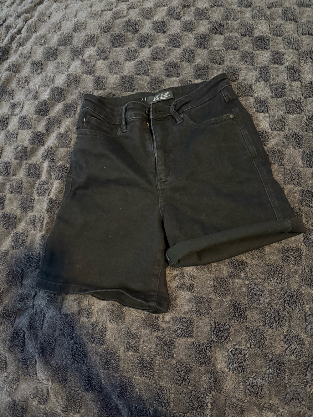 Judy Blue Large High-Rise Black Denim Women's Shorts